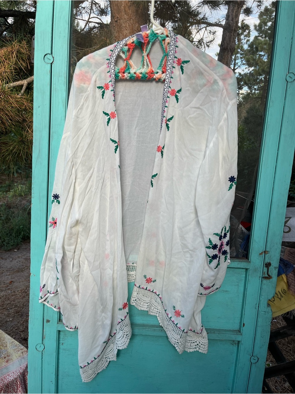 Alya Guaze, Lace, Embroidered Kimono